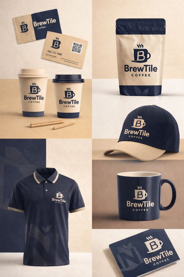 coffee brand identity design mockup modern logo & packaging branding